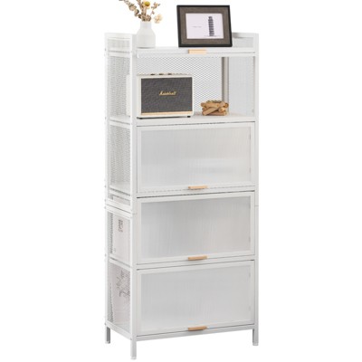 5-layer multifunctional storage cabinet with cabinet door kitchen bread rack pantry storage cabinet microwave rack storage rack