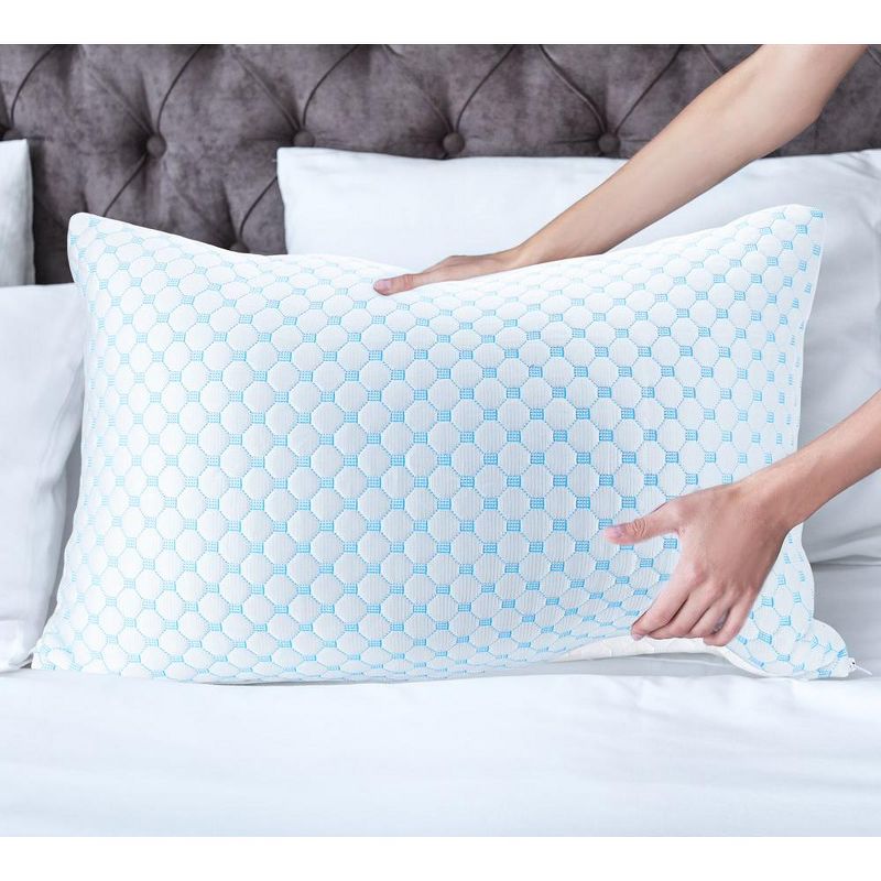 Nestl Colling Pillow, Adjustable Shredded Memory Foam Gel Infused  Cooling Pillow, 5 of 9