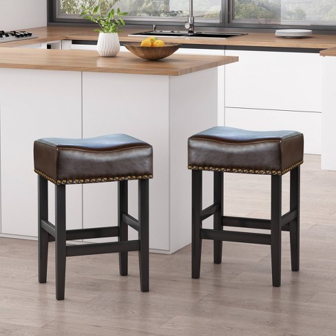 Set Of 2 Lissette Counter Height Barstools Brown Christopher