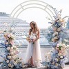 Artloge 8.5Ft Heavy Duty Metal Wedding Arch Trellis Backdrop Balloon Archway Decor Stand with Sturdy Base for Party Ceremony Climbing Plant Garden - 3 of 4