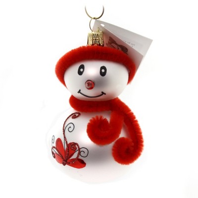 Golden Bell Collection 3.75" Snowman With Red Hat Ornament Frosty  -  Tree Ornaments