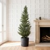 5FT Artificial Cypress Tree, UV Resistant, Realistic Fake Topiary Plant, Black Plastic Pot-- Frevyn - 2 of 4