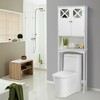 Costway 2-Door Over The Toilet Bathroom Space Saver Storage Cabinet w/ Adjustable Shelf - 2 of 4