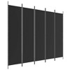 vidaXL 5-Panel Room Divider Black, Portable and Foldable Polyester Fabric Screen, Privacy Protector, Sunlight Blocker, Compact Storage, Easy Assembly - 2 of 4