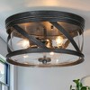 LNC Mocha 3-Lights 13-in Brushed Black with Clear Glass LED Flush Mount Lights - 2 of 4