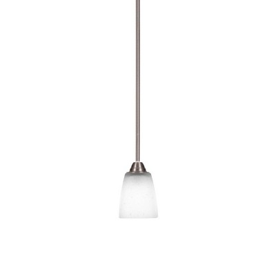Toltec Lighting Paramount 1 - Light Pendant in  Brushed Nickel with 4.5" Square White Muslin Shade