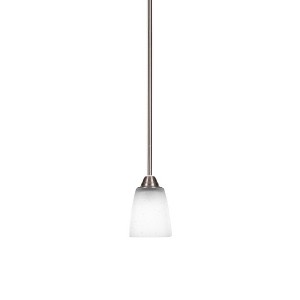 Toltec Lighting Paramount 1 - Light Pendant in  Brushed Nickel with 4.5" Square White Muslin Shade - 1 of 1