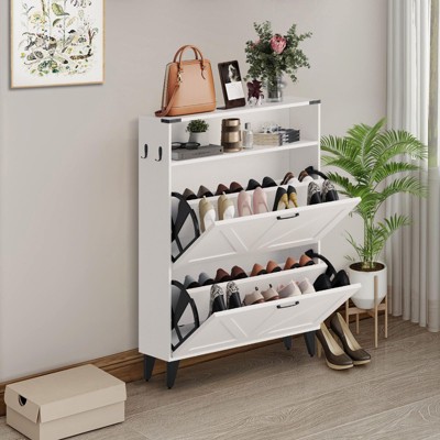 Shoe Cabinet with 2 Flip Drawers