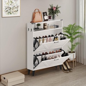 Shoe Cabinet with 2 Flip Drawers - 1 of 4
