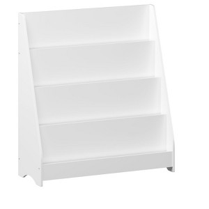 Vynxaria 4-Tier Kids Bookshelf, Toddler Book Display Shelves for Organized Bedrooms, Playrooms & Classrooms in White - 1 of 4