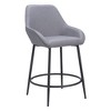 HomeRoots Set of Two 25" Gray And Black Fabric And Steel Counter Height Bar Chairs - 4 of 4