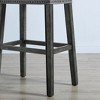 Roundhill Furniture CoCo Upholstered Backless Saddle Seat Bar Stools 29 height, Gray, Set of 2 - 3 of 3