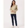 Seta T Women's Casual Long Sleeve Half Zip V Neck Collar Ribbed Knit Sweater - 2 of 4