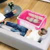 Infans 4-in-1 Portable Baby Playard w/Changing Table, Diaper Storage Bag, Music Box, Wheels with Brake, Foldable Newborn Play Yard w/Carry Bag, Pink - 3 of 4