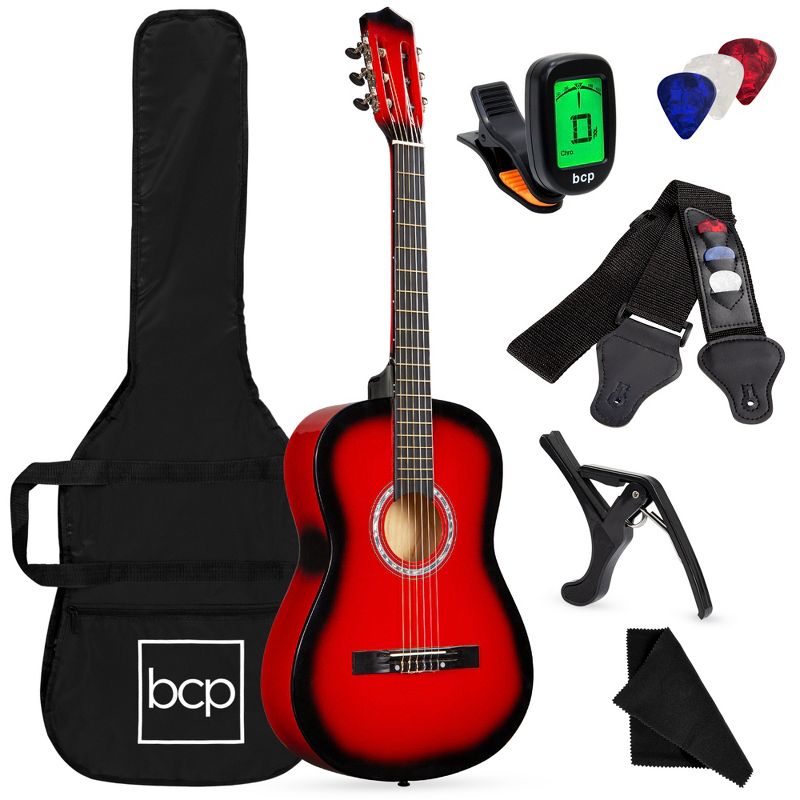 Best Choice Products 38in Beginner Acoustic Guitar Starter Kit w/ Gig Bag, Strap, Digital Tuner, Strings, 1 of 9