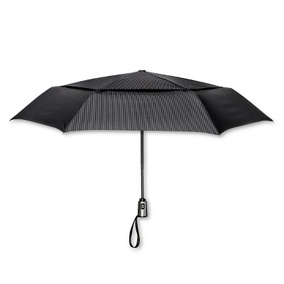 ShedRain Auto Open/Close Air Vent Compact Umbrella  - Black Houndstooth