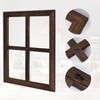 Rustic Wood Window Frame with Green Wreath and Arrows Wall Decor Farmhouse Hanging Decoration Wooden Window Pane Set of 2 Brown - 4 of 4