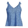 Lands' End Women's Chlorine Resistant V-neck Shoulder Tie Flutter Tankini Swimsuit Top - 3 of 4