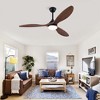 52 Inch Solid Wood Ceiling Fan With Remote And Dimmable LED Light, Modern Farmhouse Ceiling Fan With Reversible DC Motor For Bedroom, Living Room - 2 of 4