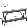 Resenkos Entryway Table, Console Sofa Table,2-Tier Console Table, 70.8" Sofa Table Hallway Table with Open Shelves,Rustic Brown - 2 of 3