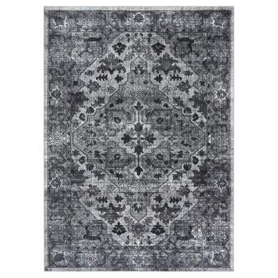 Area Rugs for Living Room Machine Washable Rugs, Non-Slip, Stain Resistant Soft Boho Vintage Carpet Low Pile Thin Rugs for Bedroom