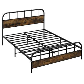 Tangkula Queen Size Bed Frame Industrial Platform Bed Frame w/ Under Bed Storage