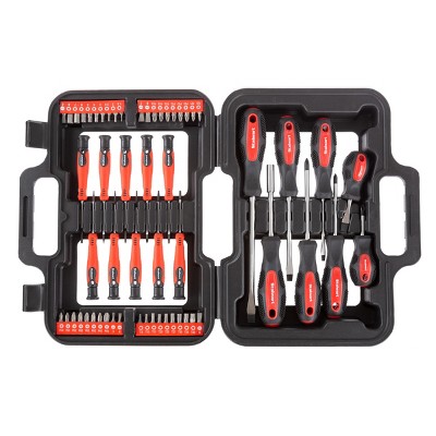 Fleming Supply 58 Piece Magnetic Screwdriver and Precision Driving Bit Set (Metric and SAE)