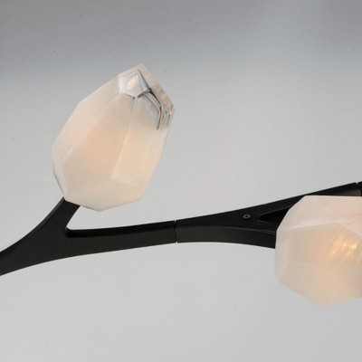 Blossom Aged Brass 10-Light LED Island Pendant with Morning Frost Glass