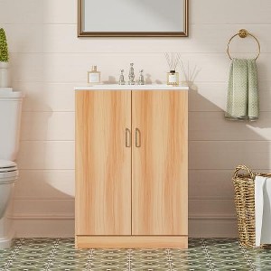Kumasinova 24" Bathroom Vanity,Storage Cabinet with Ceramic Sink,2 Soft-Close Doors,2 Shelves,Modern Farmhouse Style Vanity Set for Bathroom - 1 of 1