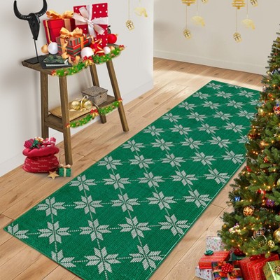 Christmas Non-Slip Rug, Washable Floor Mat for Living Room, Bedroom, Kitchen and Dining Room