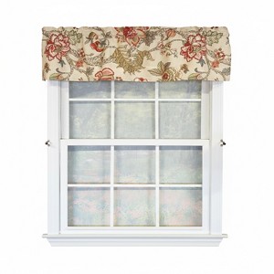 RLF Home 100% Cotton High Quality Ceci Tailored Window Valance with 1.5" Rod Pocket 50" W X 12" L Red - 1 of 4