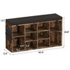 WhizMax Brown Shoe Bench Cubby Organizer with 10 Cubbies, Foam Pad Seating Cushion, 3-Tier Adjustable Shelf for Hallway Bedroom Living Room Dorm - 2 of 4