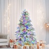 NicBex Prelit Snow Flocked Artificial Christmas Tree Hinged Full Trees Set of 3 with Branch Tips and Lights for Indoor Decor - 3 of 4