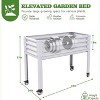 Anybear 48x24x35in Antique White Galvanized Elevated Garden Bed - 3 of 4