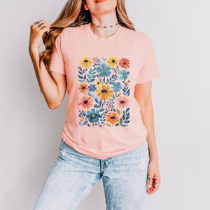 Simply Sage Market Watercolor Daisy Garden Short Sleeve Tee - 1 of 4
