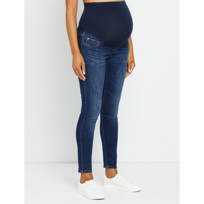 Indigo Blue Sustainable Secret Fit Belly Skinny Leg Maternity Jeans | Motherhood Maternity, 6 of 9