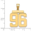 Black Bow Jewelry 14k Yellow Gold, Athletic Collection, Large Polished Number 96 Pendant - 2 of 3