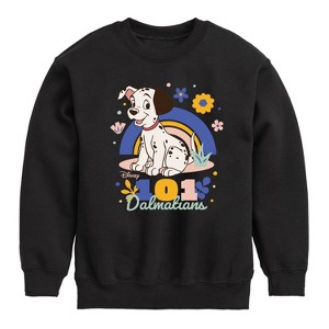 Boys' - 101 Dalmatians - Spring Flowers Graphic Long Sleeve Fleece Sweatshirt - 1 of 4
