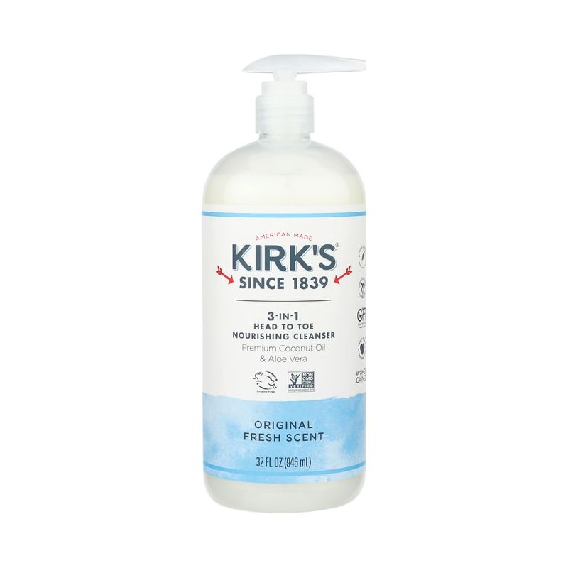 Kirk's 3-in-1 Head to Toe Nourishing Cleanser - Original Fresh Scent 32 oz, 1 of 3