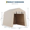 6x8FT Carport with 2 Roll-Up Doors & Vents, 240G Heavy-Duty Waterproof PE Tarp, UV-Resistant Storage Sheds for Motorcycle, Firewood & Tools - 2 of 4