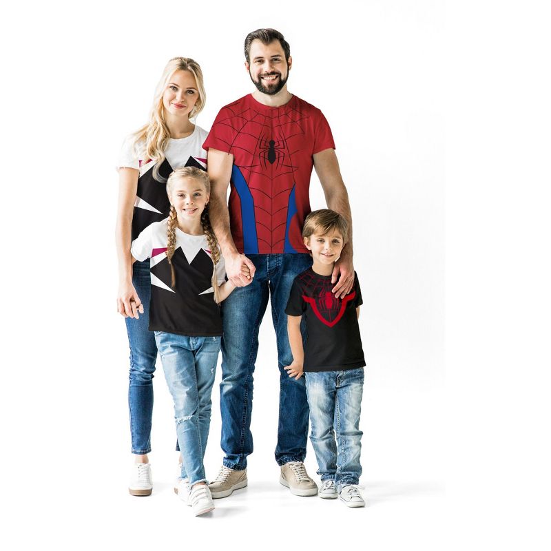 Marvel Spider-Man Miles Morales Spider-Gwen Ghost Spider Matching Family Cosplay T-Shirt Toddler, 1 of 8