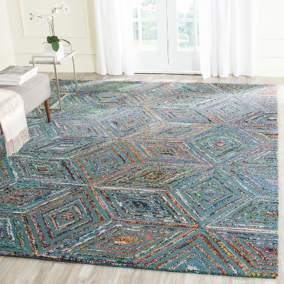 Hand-Tufted Artisan Blue Wool 6' x 9' Rectangular Area Rug