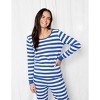 Leveret Matching Family Pajamas – Blue & White Stripes – 100% Cotton – Customizable for Personalization - 3 of 4