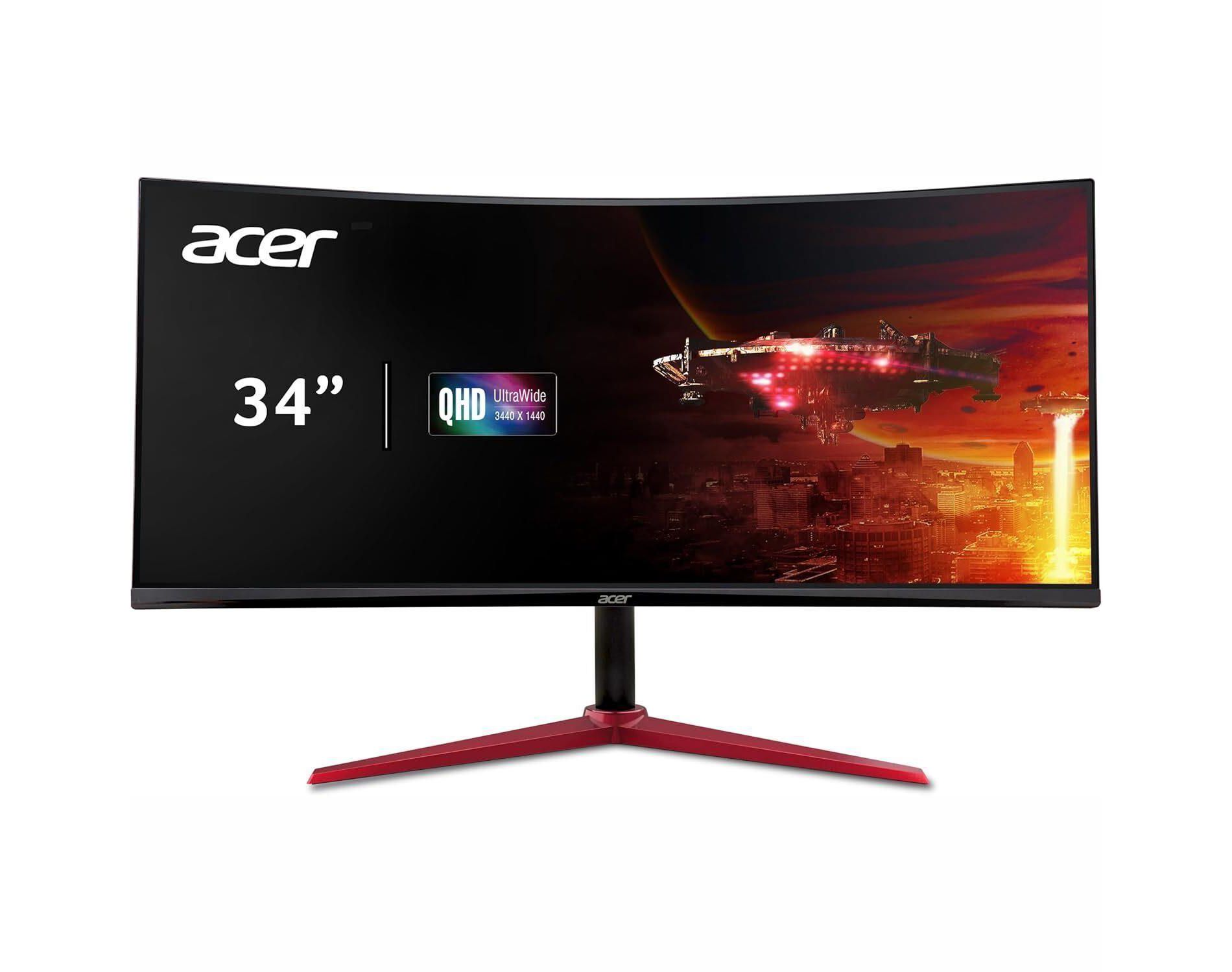Refurbished Acer Nitro 34" Widescreen Gaming LED Monitor 180 Hz 1ms 3440x1440 400nit XZ342CU V- Manufacturer Refurbished