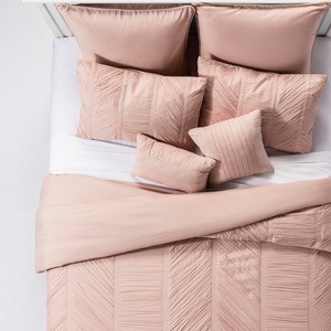 Blush Brielle Rouche Blush Comforter Set (Queen) 8pc, Pink