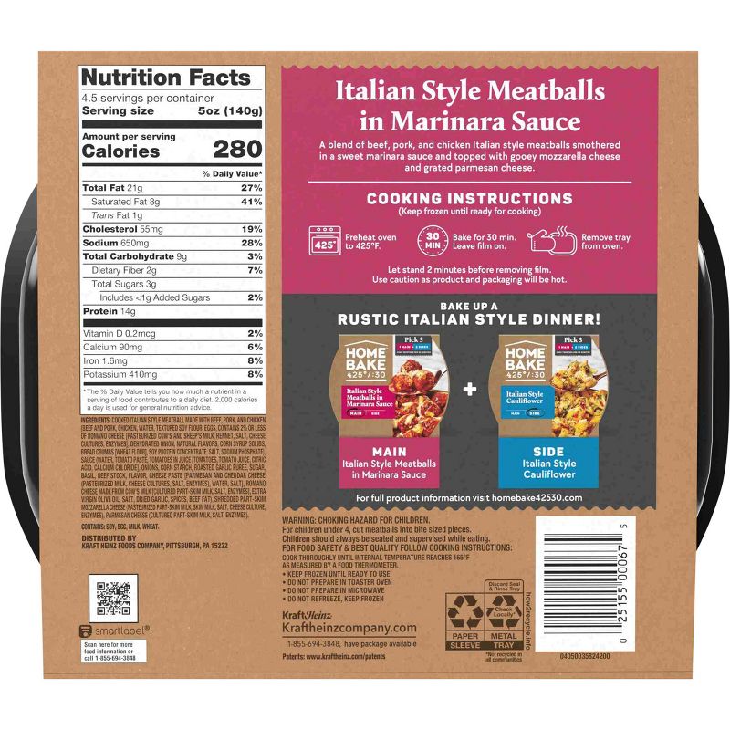 Home Bake Frozen Italian Style Meatballs in Marinara Sauce - 22.2oz, 2 of 9