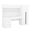 TIRAMISUBEST Farmhouse Wardrobe Desk - 2-Door Solid Wood, Locking Wheels (90"W x 68"H) - 4 of 4