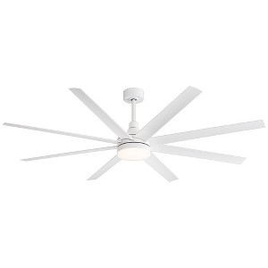 Airsurfer 72" Black Windmill Ceiling Fan with Color-Changing LED Light & Remote, 8 ABS Blades for Large Rooms, DC Motor, 7''&12'' Downdods - 1 of 4