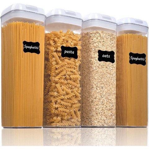 Vtopmart 4 PCS 1.8L Plastic Airtight Food Storage Containers with Easy Lock Lids, BPA Free, for Kitchen Pantry Organization and Storage