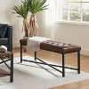 Valerie Morden Button-Tufted Upholstered Storage Bench with Iron Leg|ARTFUL LIVING DESIGN-BROWN - 3 of 4